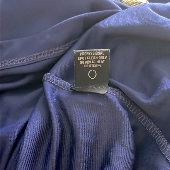 MSK Elegant Blue and Gold Halter Maxi Dress Size 8 - Picture 6 of 6